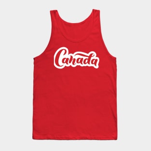 Canada word lettering cursive red Tank Top